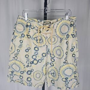 Tommy Bahama Board Shorts Cotton Blend Size L Retro Circle Print NWOT